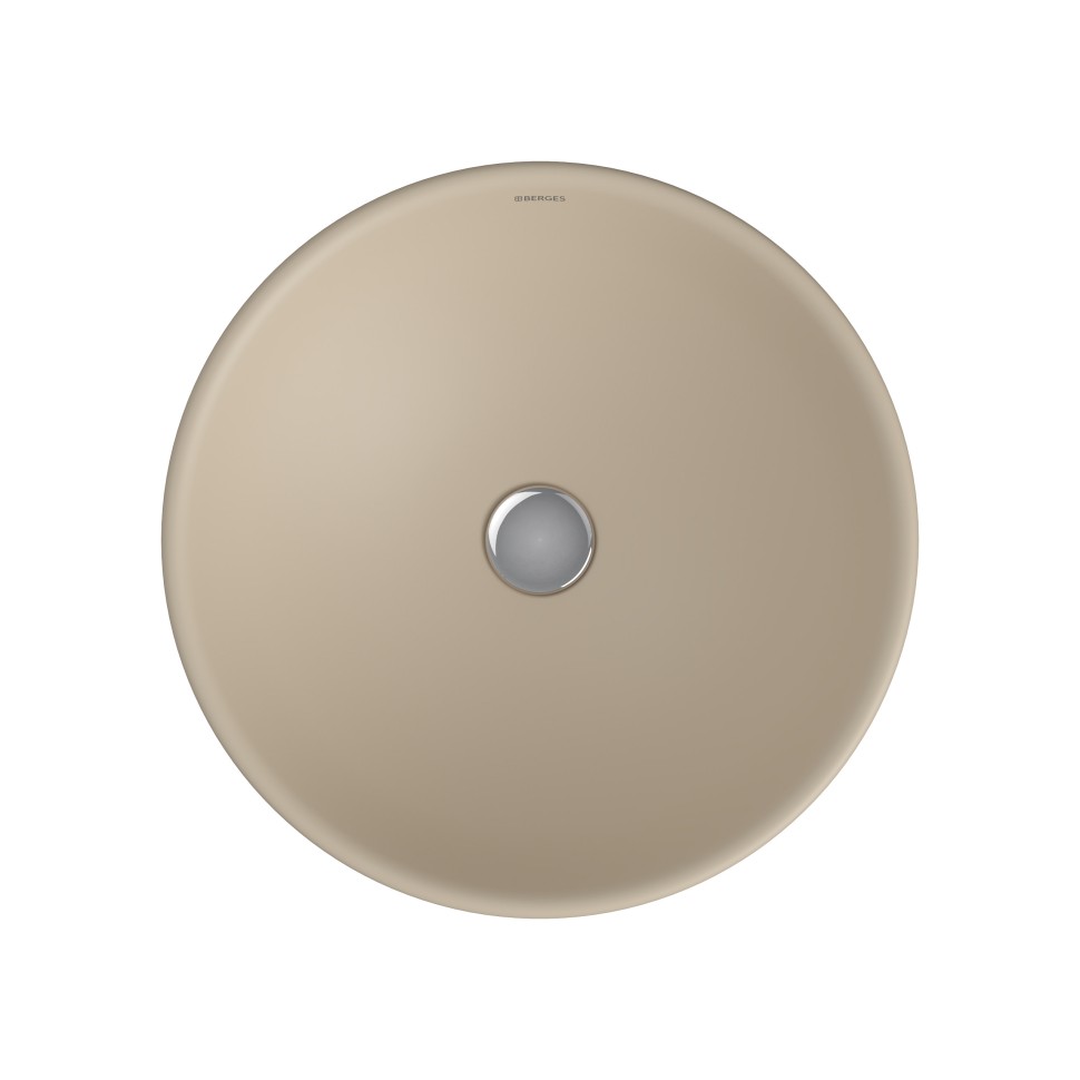 Раковина BERGES Mascon накладная, ? 45 см, матовый жасмин, без отверстия под смеситель