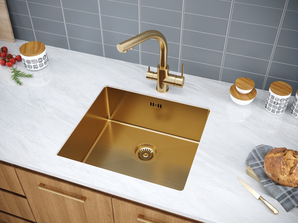 Мойка нерж. сталь GERBERG 48 UNI, PM254844-BG, брашированное золото, 480х440мм, Paulmark