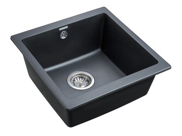 Мойка GERA 50, IT-GRANIT, PM104546-BLM, черный металлик, 445х460, подст. мон. Paulmark