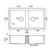 Кухонная мойка Omoikiri Kitagawa 86-2-GR Artceramic/leningrad grey