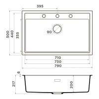 Кухонная мойка Omoikiri Sintesi 79-GR Artceramic/leningrad grey