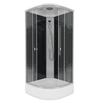 Душевая кабина Niagara Eco NG-3504-14BLACK (90х90х215) средний поддон(26см),стекло мозаика,4 места