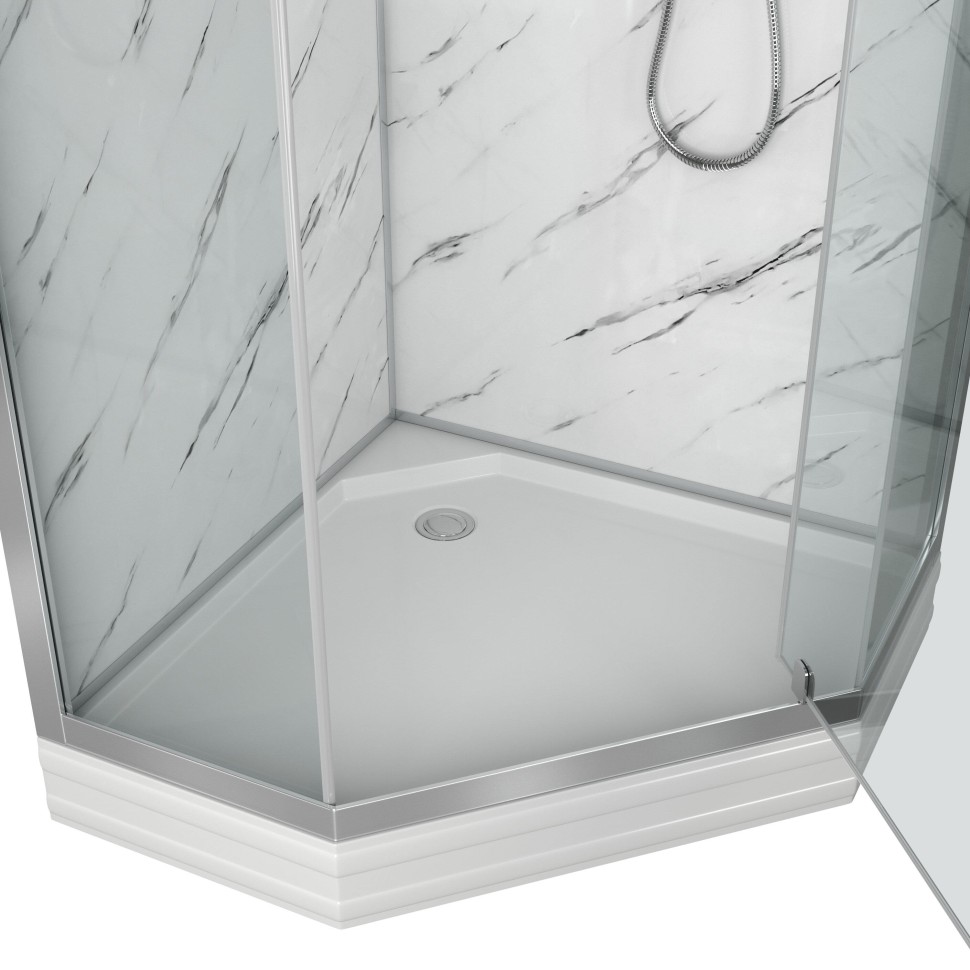 Душевая кабина Niagara Luxe NG-7701DM (90x90х210) низкий поддон(15см),дверь распашная,стенки мрамор,3 места