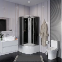 Душевая кабина Niagara Classic NG-2509-14BKT (100х100х210) высокий поддон(40см),стекло тонированное,4 места