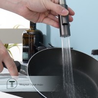 Смеситель Splenka для кухни с выдвижным изливом S204.49.09 Графит