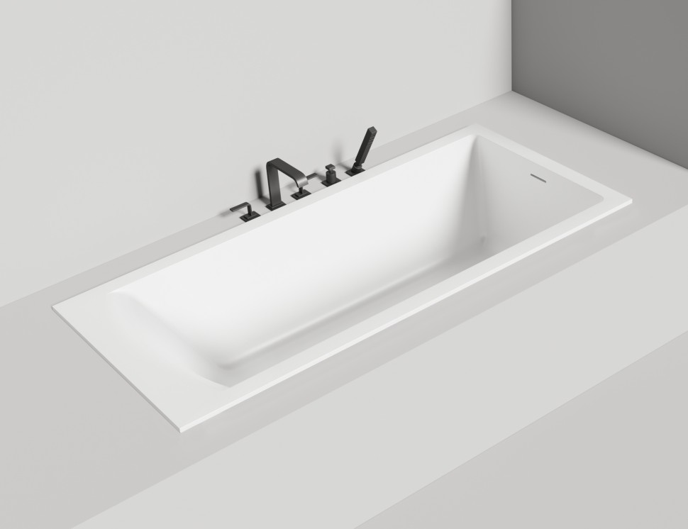 Ванна встраиваемая CASCATA KIT 180x80 S-Stone Матовое