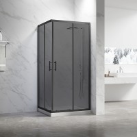 Душевой угол Veconi Rovigo RV-27B, 900х900х1900, черный, стекло тонированное