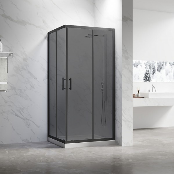 Душевой угол Veconi Rovigo RV-27B, 900х900х1900, черный, стекло тонированное