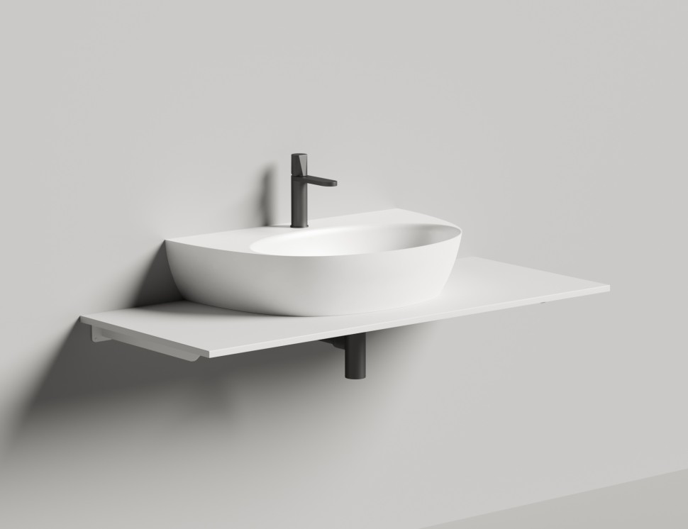 Раковина накладная ALDA WALL 03  покраска по RAL полностью 710х450х150 S-Stone Матовое