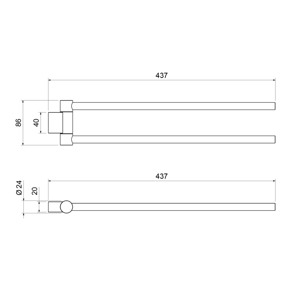 Полотенцедержатель Timo Luiro 18559/03 черный