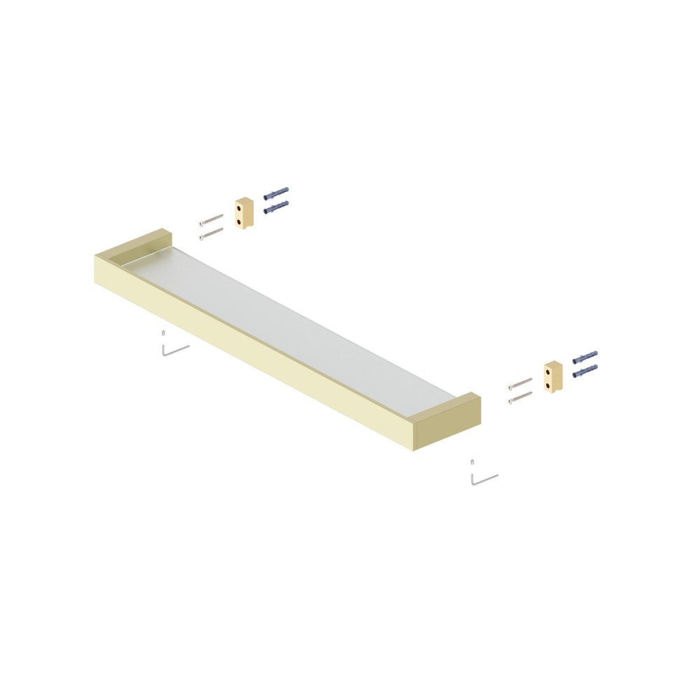 Полка в ванную стеклянная Timo Petruma 15272/17 золото матовое