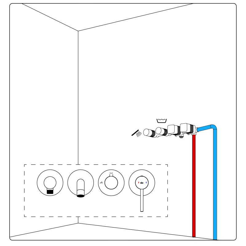 Смеситель встроенный для ванны с душем Timo Saona 2314/16YSM белый матовый