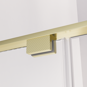 Боковая панель Veconi Premium Alassio SP G, 800x2000, брашированное золото, стекло прозрачное осветленное