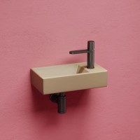 Умывальник подвесной прямоугольный (чаша слева, отверстие под смеситель справа) цвет капучино матовый Element 407x217x100