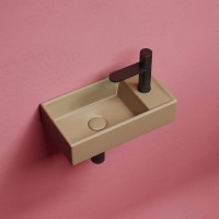 Умывальник подвесной прямоугольный (чаша слева, отверстие под смеситель справа) цвет капучино матовый Element 407x217x100