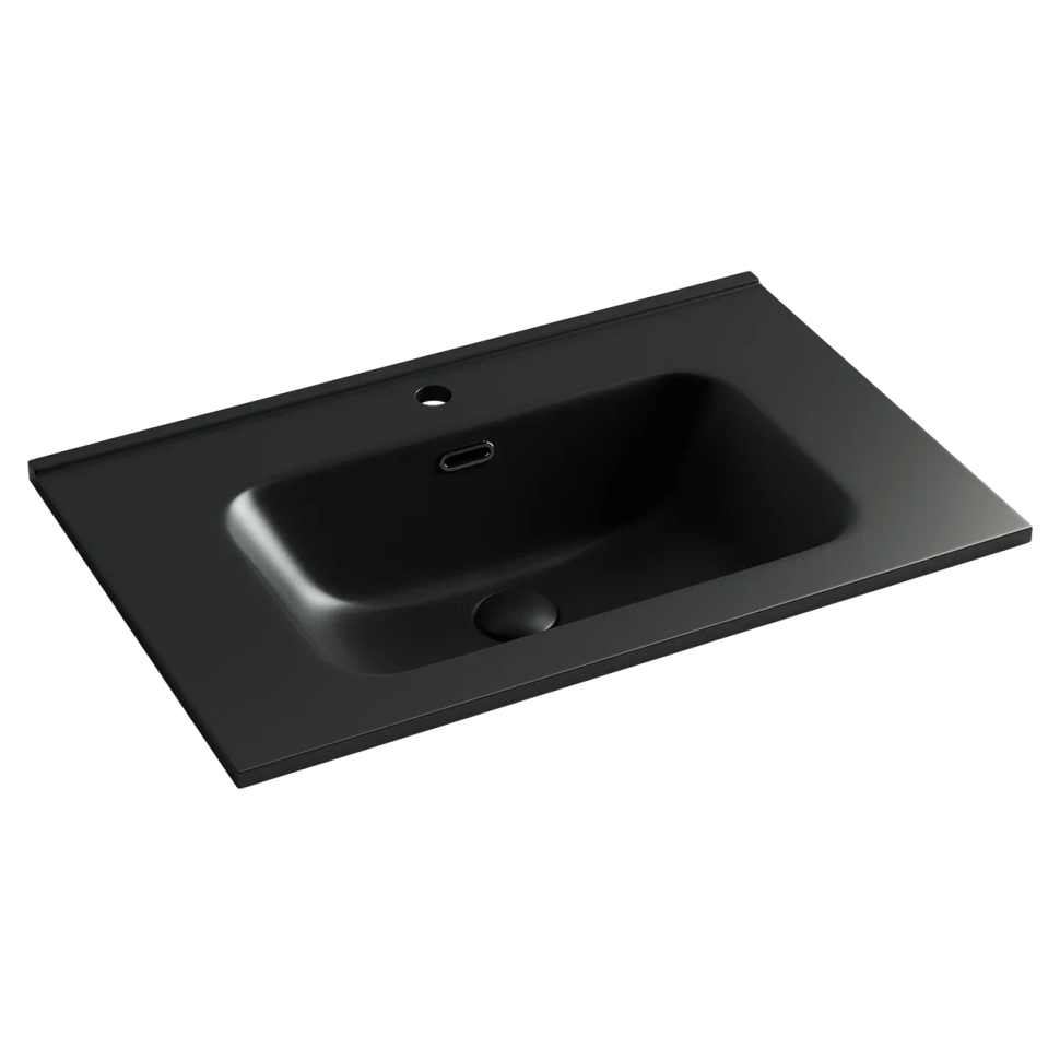 Умывальник накладной прямоугольный (цвет Черный Матовый) Element 710x465x180мм