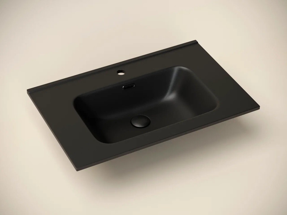Умывальник накладной прямоугольный (цвет Черный Матовый) Element 710x465x180мм