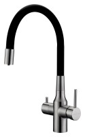 Смеситель для кухни SALIX, брашированная сталь, Sa213419-BS, Paulmark