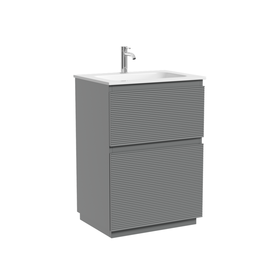 Тумба напольная SANCOS Folk Floor, 590х445х850, c двумя ящиками оснащенными доводчиками, Ergraut soft, арт.FL60FES