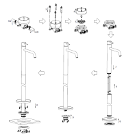 AQM6211BN Siena Смеситель для напольной раковины (монт. часть в комплекте), никель шлифованный