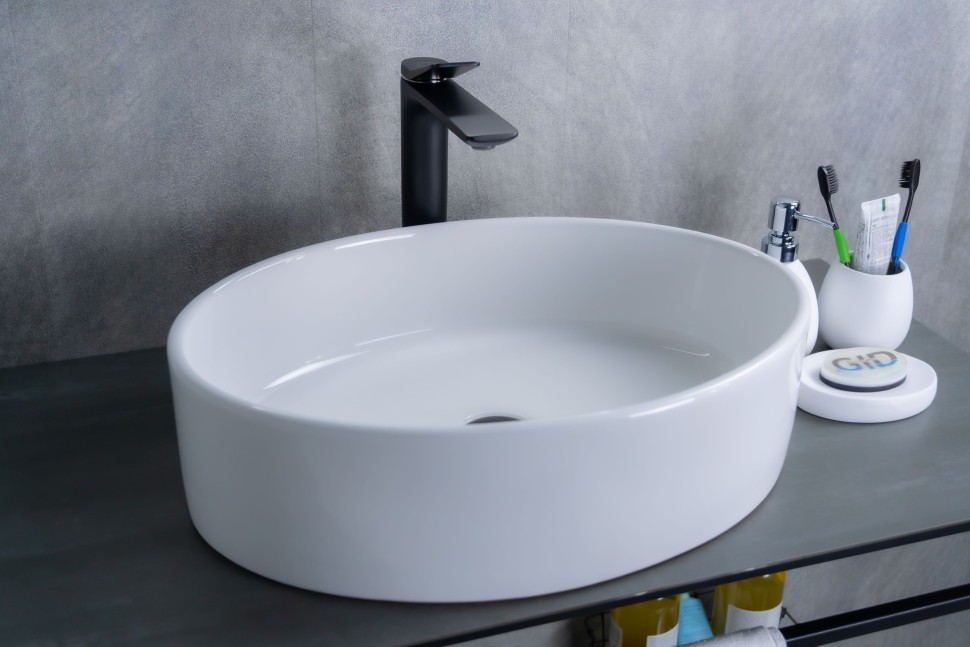 Раковина Gid N9012 51106 накладная белая 50x36x14