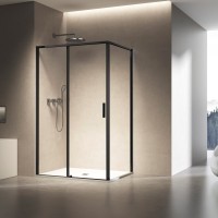 Душевой уголок Slim 8mm VSR-6SL8013CLB, 1300*800, черный, стекло прозрачное