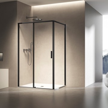 Душевой уголок Слим 8мм (Slim 8mm) VSR-6SL8013CLB, 1300*800, черный, стекло прозрачное