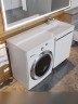 Тумба под стиральную машину напольная Uperwood Magenta 55х50х76,5 см, белая/графит, с дверцами