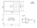 Кухонная мойка из искусственного камня Uperwood ECON UPD-506-004, прямоугольная, черная матовая