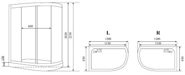 Timo Standart T-1102 L душевая кабина 120*85*220