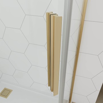 Душевой угол Veconi Ottimo P10 G, 900x900x1900, золото брашинг, стекло тонированное матовое