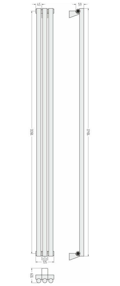 Эстет-1 1800х135 3 секции