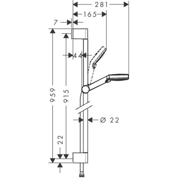 Душевой гарнитур Hansgrohe Crometta Vario 26536400 белый/хром