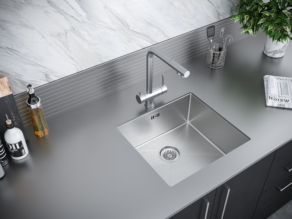 Мойка нерж. сталь GERBERG 48 UNI, PM254844-BS, брашированная нерж.сталь, 480х440мм, Paulmark