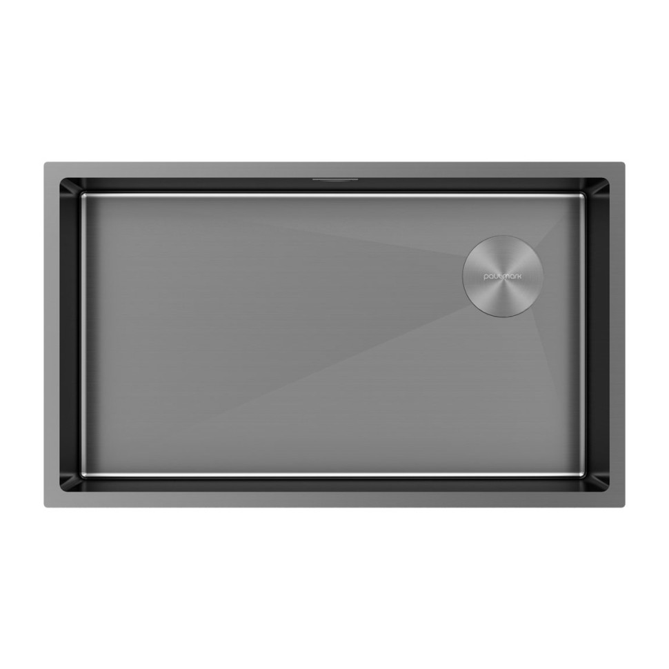 Мойка нерж. сталь NEXT-SKEW 74 UNI, PM887444-GM, вороненая сталь,740х440мм, Paulmark 1,2мм