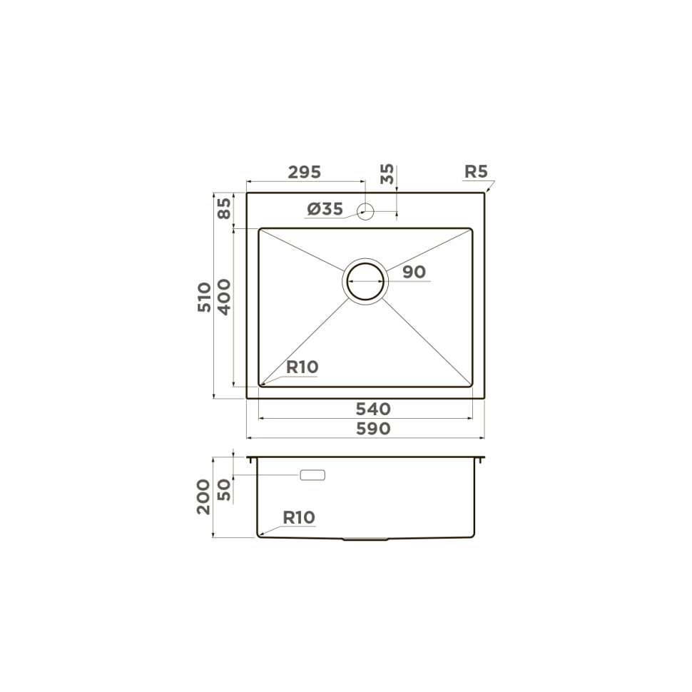 Кухонная мойка Omoikiri Akisame 59-GM нерж. сталь/вороненая сталь