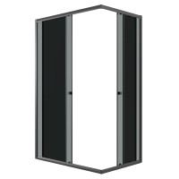 Душевое ограждение Niagara Eco NG-1018-14QT (100х80х190) прямоугольник,раздвижное,черный,стекло тонированное,1 место
