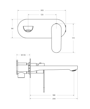 Смеситель для раковины встраиваемый CEZARES STYLUS-BLI1-NOP-W0