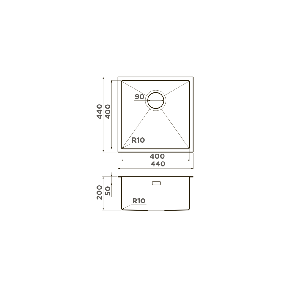 Кухонная мойка Omoikiri Taki 44-U/IF-IN нерж. сталь/нержавеющая сталь