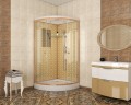 Душевая кабина Niagara Luxe NG-7701G (90x90х210) низкий поддон(15см),дверь раздвижная,стенки золото,3 места