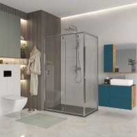 Душевое ограждение Niagara Nova NG-63-11A-A100 (110х100х195) прямоугольник,хром,двери распашные,стекло прозрачное,2 места