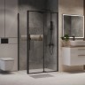 Душевое ограждение Niagara Nova NG-84-14AB-A80B-34 (140х80х195) прямоугольник,черный матовый,дверь раздвижная,стекло прозрачное,2 места