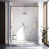 Душевая дверь Veconi Vianno VN-75B, 1800x2000, черный матовый, стекло прозрачное