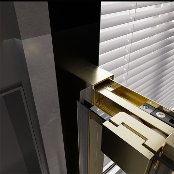 Боковая панель Veconi Premium Trento SP-30G, 1000х2000 брашированное золото, стекло прозрачное