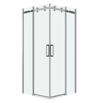 Душевое ограждение Grossman Classic 300.K33.04.8080.10.00 (80х80х195) квадрат,раздвижная,хром,стекло прозрачное, 2 места
