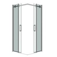 Душевое ограждение Grossman Classic 300.K33.04.8080.10.00 (80х80х195) квадрат,раздвижная,хром,стекло прозрачное, 2 места