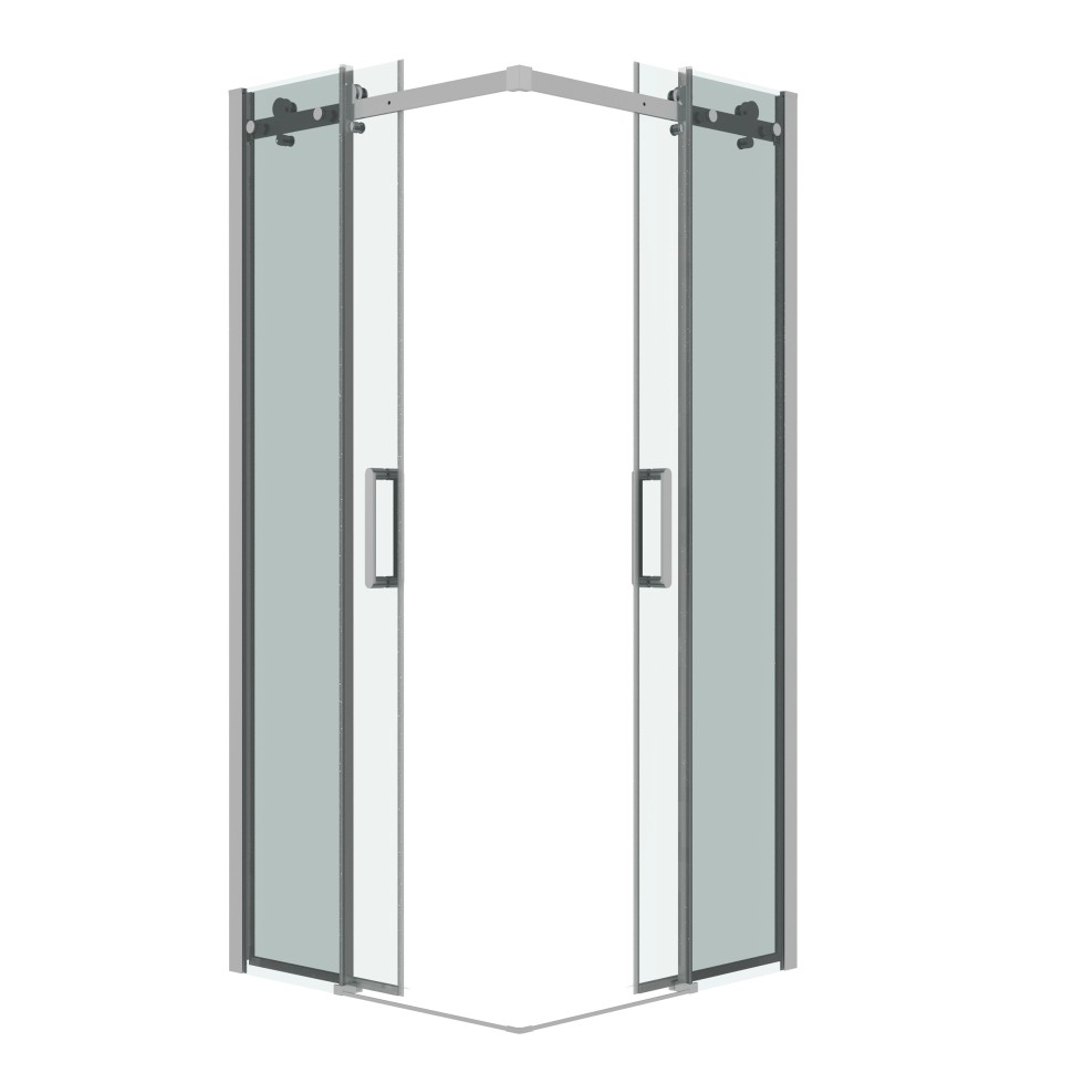 Душевое ограждение Grossman Classic 300.K33.04.8080.10.00 (80х80х195) квадрат,раздвижная,хром,стекло прозрачное, 2 места