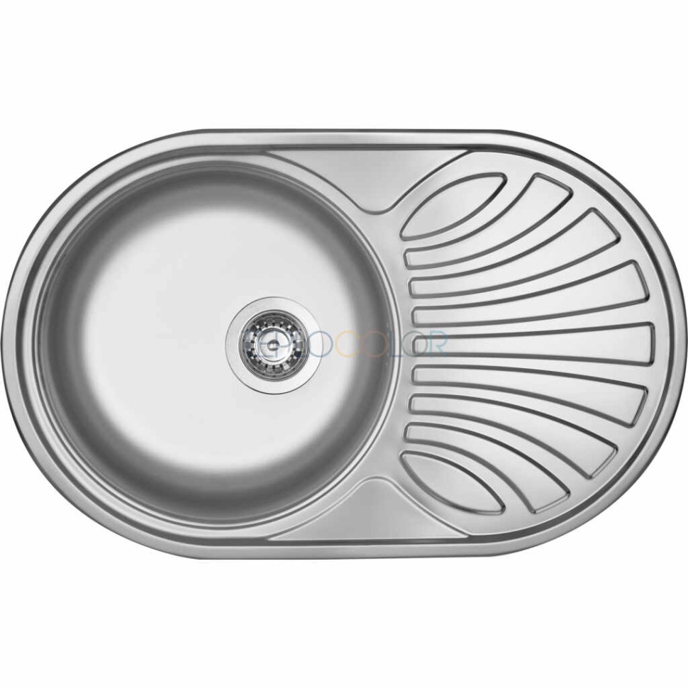 Стальная мойка, 1-чаша с осушкой