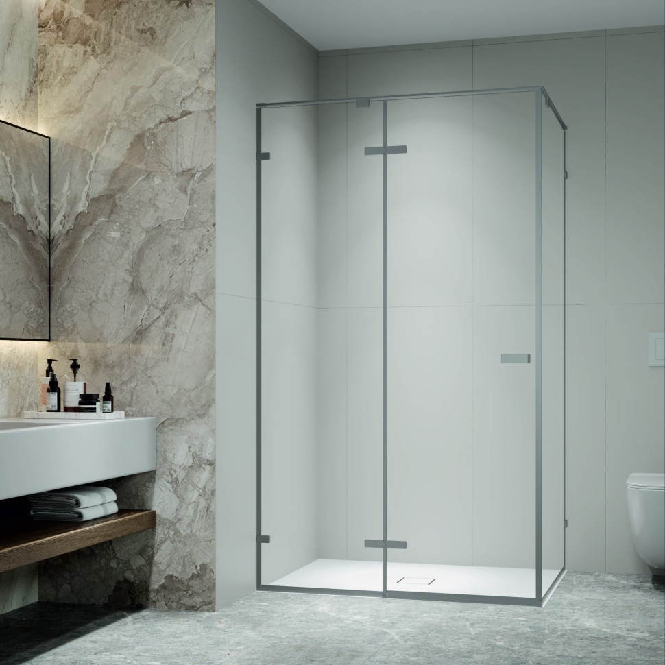 Душевой уголок с распашной дверью на петлях - RGW SV-040Gr (Прозрачное, 1200x1000)