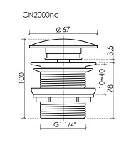 Донный клапан не нажимной CN2000CHnc
